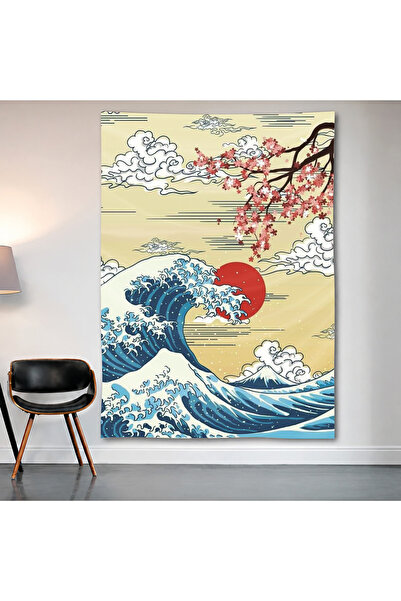Geek Cultcha لوحة جدارية من قماش الساتان عالي الجودة بتصميم The Great Wave of...