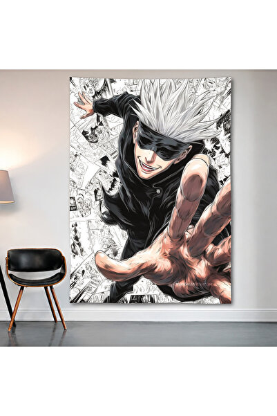 Geek Cultcha غطاء جداري من Gojo Satoru Jujutsu Kaisen، ملصق من قماش الساتان ع...