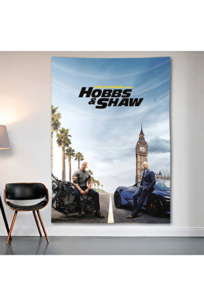 Geek Cultcha Hobbs & Shaw Wall Covering Wall Tapestry First Quality Satin Fab...