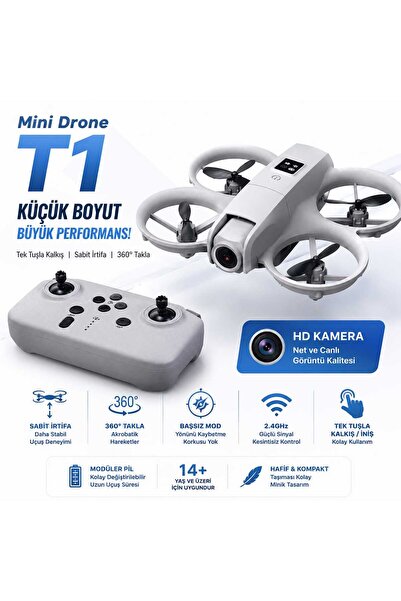 instatech Mini Drone HD Kameralı Katlanabilir Drone 360° Takla Tek Tuş Kalkış...