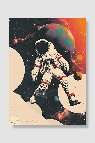 Luna Marissa Svemirski poster Astronaut Planeta Nebula Crveni oblaci Dekorati...