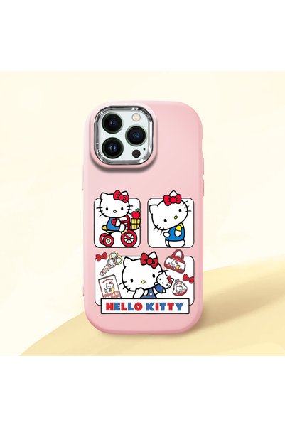 Hontinga iPhone 12 Pro Compatible Case with Camera Protector Pink Silicone Co...