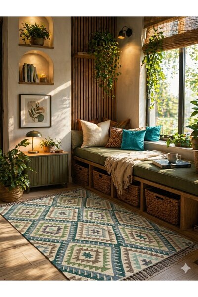 DOGANLAR ANTIQ MİRAS El Dokuma 67 Multy Kök Boya Yün Kilim-126x179