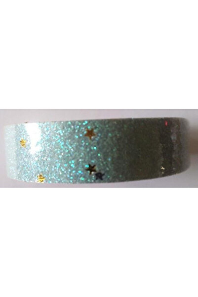 OEM Banda glitter Galeria Hobby cu stelute, albastru deschis, 18 mm x 2 m