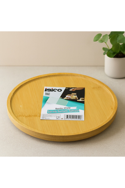 magicool Bamboo Round Presentation Tray 24.5 cm with Feet