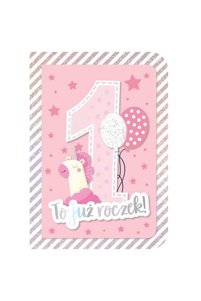 KUKARTKA Felicitare B6 eleganta roz multicolor cu plic