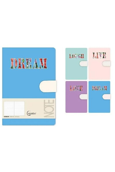 Cervantes Agenda A5 144 pagini mix multicolor cu inchidere magnetica