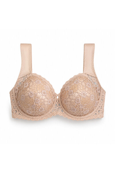 Generic Lace Bralette Size 44, Color Beige |   Floral Lace Design, Adjustable...