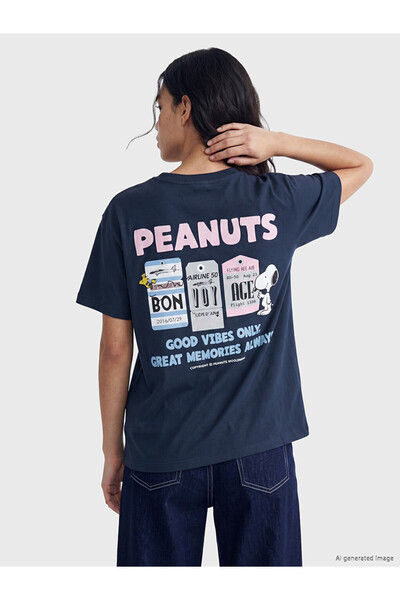 LC Waikiki Tricou de damă din bumbac 100% cu imprimeu Snoopy