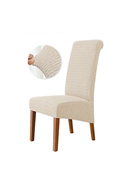 OEM Top Bottom Set of chair covers, cream, soft material, 4 pieces, XL