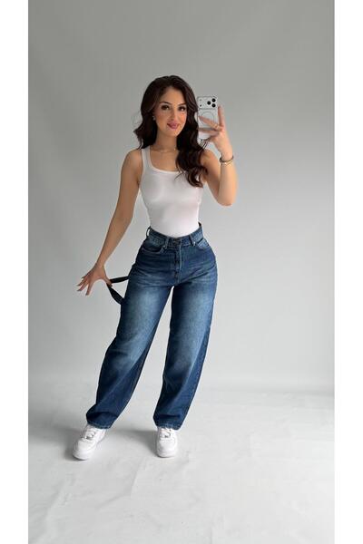ayşenur Dinçer butik Jolie Carpenter Baggy Jean Orta Mavi