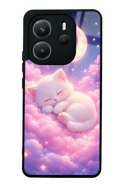 Spoyi Xiaomi Redmi Note 14 4g Moonlit Dream Kitten Design Glossy Phone Case