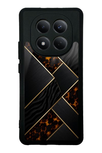 Spoyi حافظة هاتف Xiaomi Redmi Note 15 4G باللون الأسود اللامع بتصميم فسيفسائي