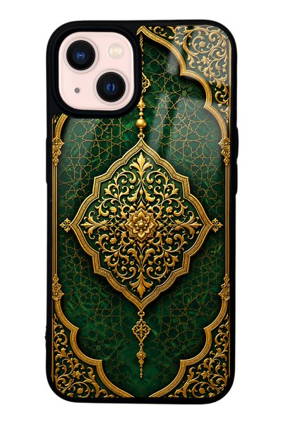 Spoyi iPhone 13 Emerald Ottoman Majesty Design Glossy Phone Case