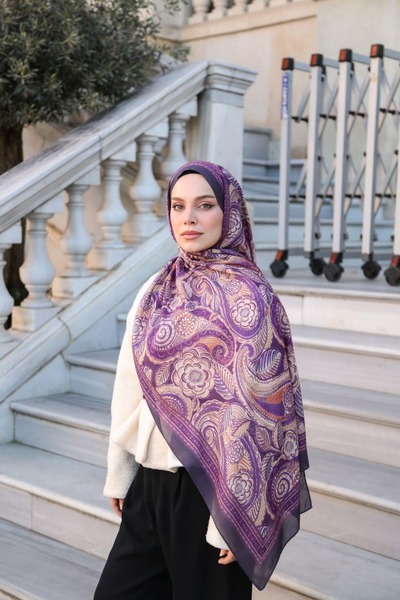 ENRİCO FERRİ Petra Ethnic Pattern Shawl - Purple Salmon