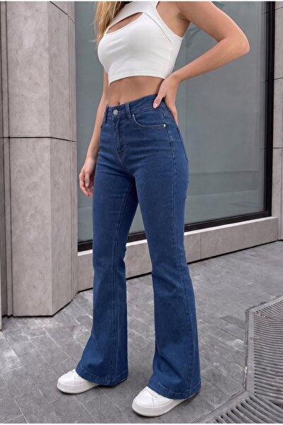 alanora Women's High Waist Bell Cut Jeans
