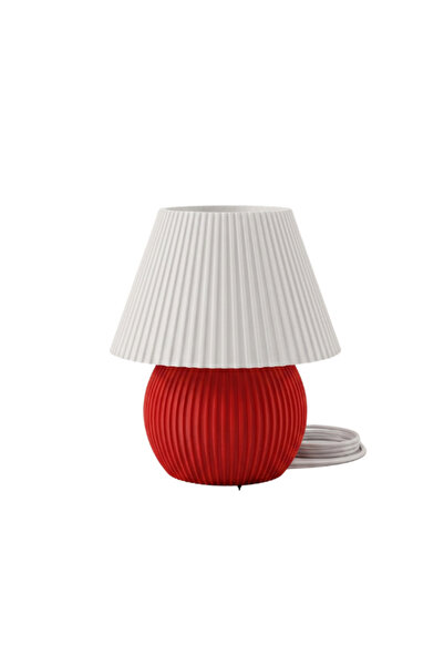 APİLOVA Home Modern Kırmızı Abajur Masa Lambası - Minimalist Tasarım