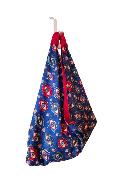 handedizayn Hande Dizayn Valentine's Mother's Day Navy Blue Evil Eye Everything Bag Origami Model Shoulder Bag