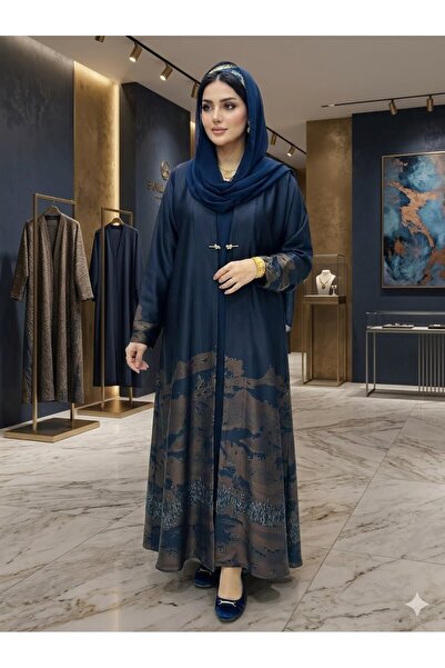 M&O 2 Black Abaya with a Patterned Design at the Bottom of the Abaya
