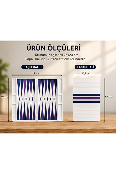 BSA AVM 3D MİNİ TAVLA 25x20 (AÇIK HALİ)