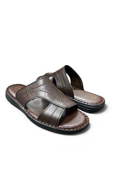 Desimod Men's Genuine Leather Orthopedic Comfortable Daily Slippers