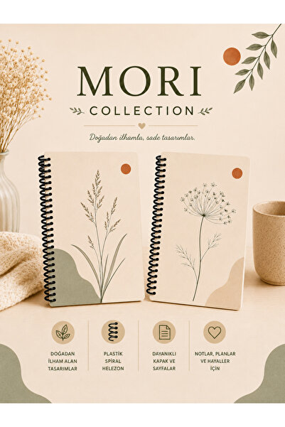 zumio Mori Collection | A5 2'li Minimal Botanik Defter Serisi – Wild Grass & ...