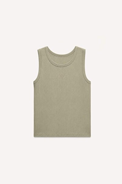 DeFacto Regular Fit Embroidered Crew Neck Ribbed Navy Blue Undershirt I3668Ax...