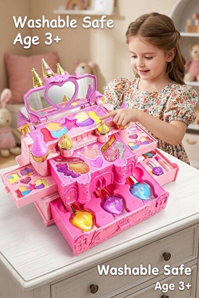 Generic 1 Set Washable Water Based Pretend Makeup Kit Girls Makeup Set Role P...