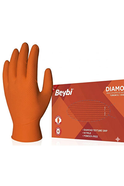 Diamond Pudrasız Xl Turuncu Nitril Eldiven