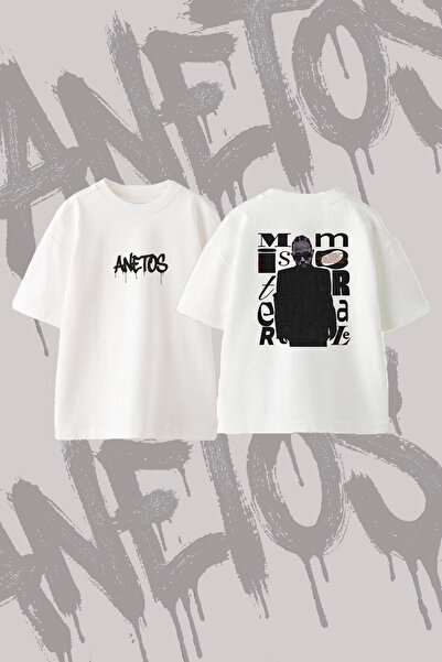 Anetos Kendrick Lamar_5 Design Back Printed Cotton White Oversize T-Shirt