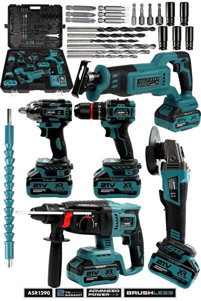 ASSUR 21V Darbeli Şarjlı 5li Set Kırıcı Delici Hilti - Taşlama - Somun Sıkma ...