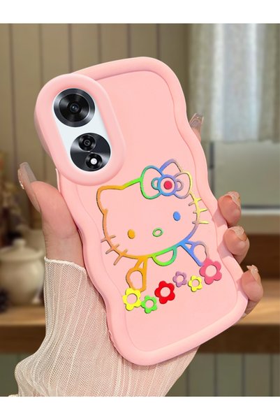 Hontinga Oppo A60 Compatible Case Camera Protector Pink Silicone Couple Phone...