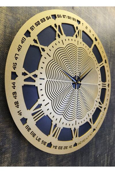 Siyah Gold Duvar Saati Wall Clock 40x40
