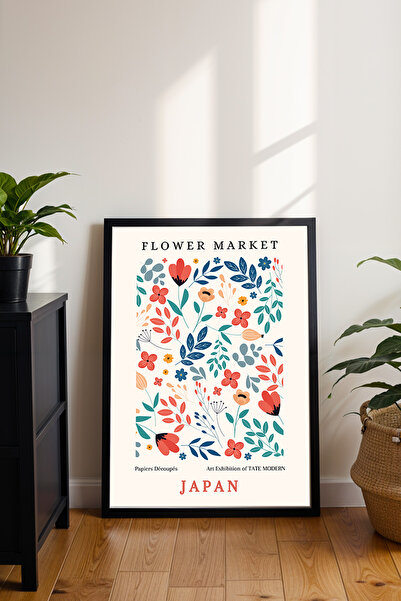 dudekohome Çiçekli Çerçeveli Poster Tablo Minimal Duvar Dekoru Salon Dekorasy...