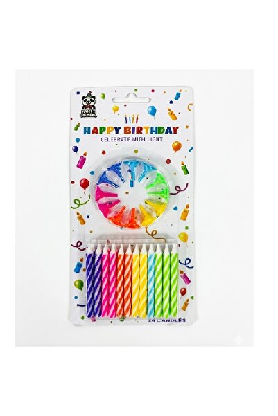 Generic PartyPanda Birthday Candles with Holders, 24 Pieces