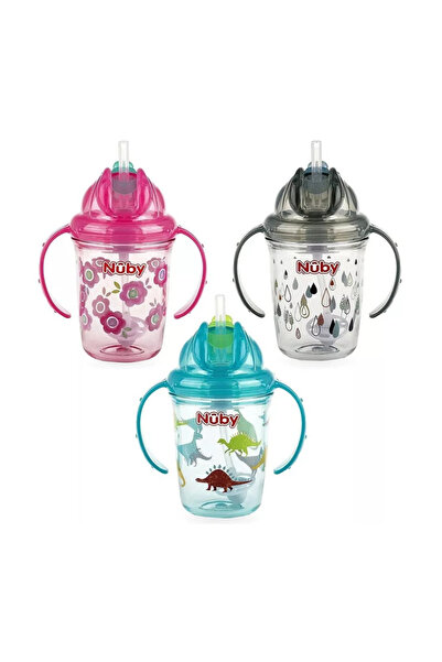 Nuby Ποτήρι με καλαμάκι από Τριτάν 240ml - 3 είδη