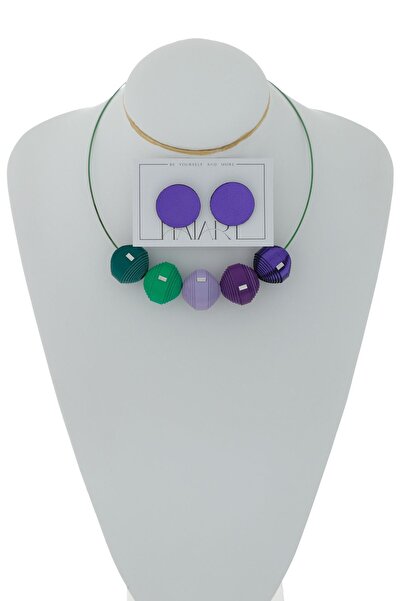 HAIArt Set Colier Leatherbonbon + Cercei Geometrici (316)