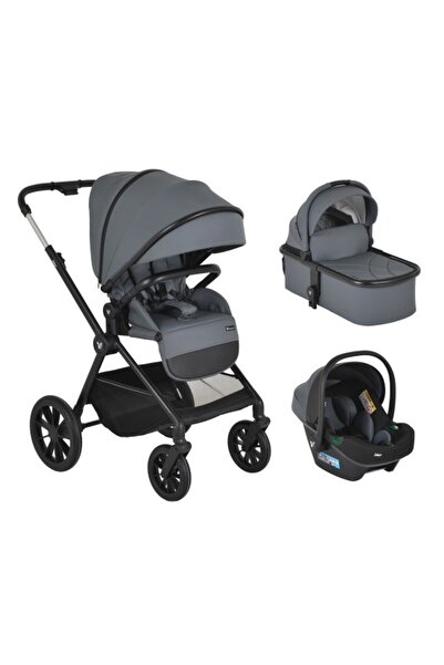 Cangaroo 3in1 Stroller Joker Grey, i-SIZE Car Seat, One Hand Folding, UV50+, ...