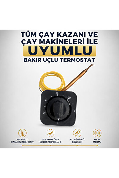 AKBALTA Tüm Çay Kazanı Ve Çay Makineleri ile Uyumlu Derece Ayarı Bakır Termos...