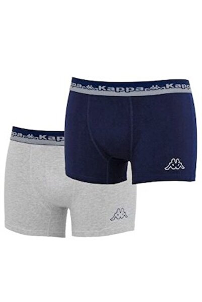 Kappa Set de 2 boxeri bărbătești, bandă elastică cu logo, LOGO BUM 2PACK, Gri...