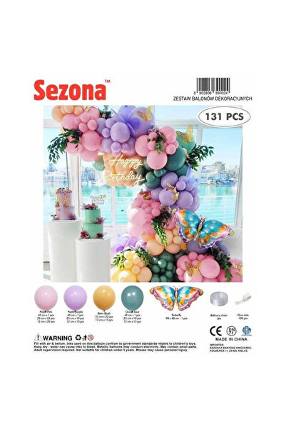 OEM Set baloane decorative Sezona, pastel, cu balon folie fluture si accesori...