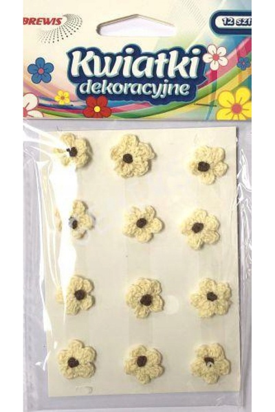 BREWIS Set 12 Flori Decorative 18mm Ecru,