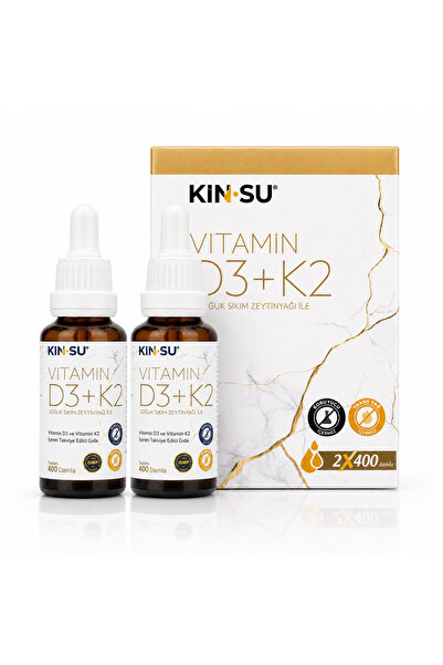 KİNSU Vitamin D3+K2 Vitamin D3 ve Vitamin K2 İçeren Takviye Edici Gıda 20 ml ...