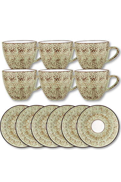 WILMAX ENGLAND Set 6 cești cafea porțelan Colorboom, Fistic, 300 ml, Wilmax