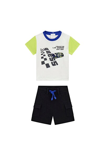 Guess Set tricou și pantaloni scurți sport pentru băieți I6RG01K8HM4 Alb