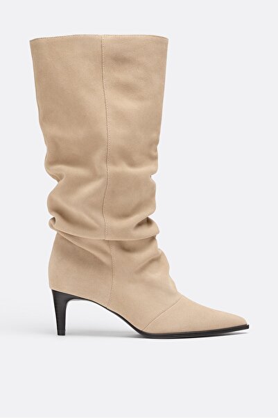 Stradivarius Deri slouchy topuklu bot