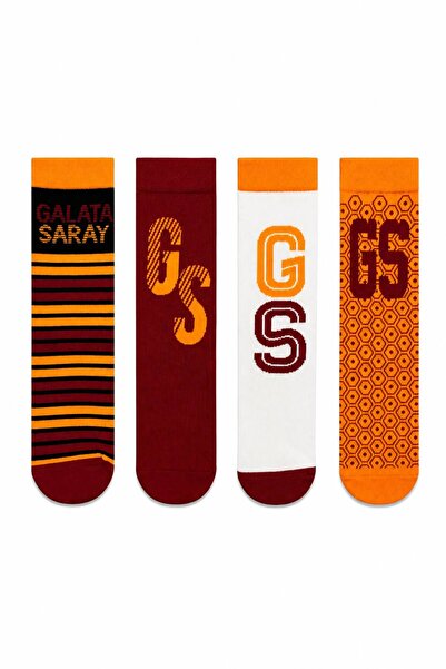 Galatasaray Lisanslı Taraftar Çorap Unisex 4'lü Çocuk Soket Çorap 1905 Çorap ...