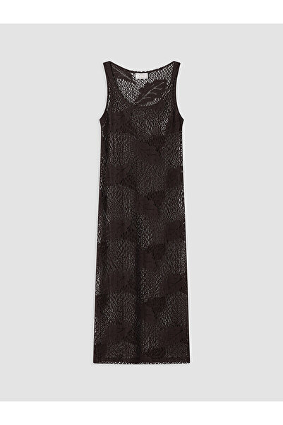 LC Waikiki Peak New Season U-Neck Patterned Women's Beach Dress