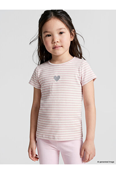 LC Waikiki Peak New Season Girls' Glittery T-Shirt