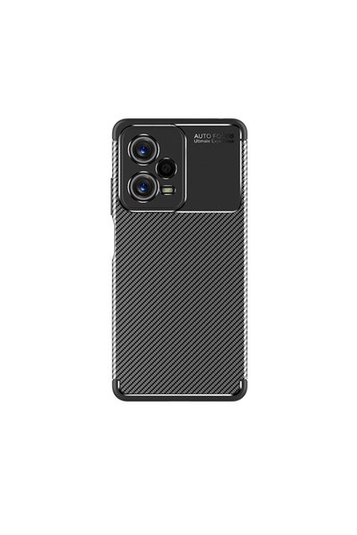 zore Xiaomi Redmi Note 12 5g Case Carbon Look Silicone with Camera Protection...